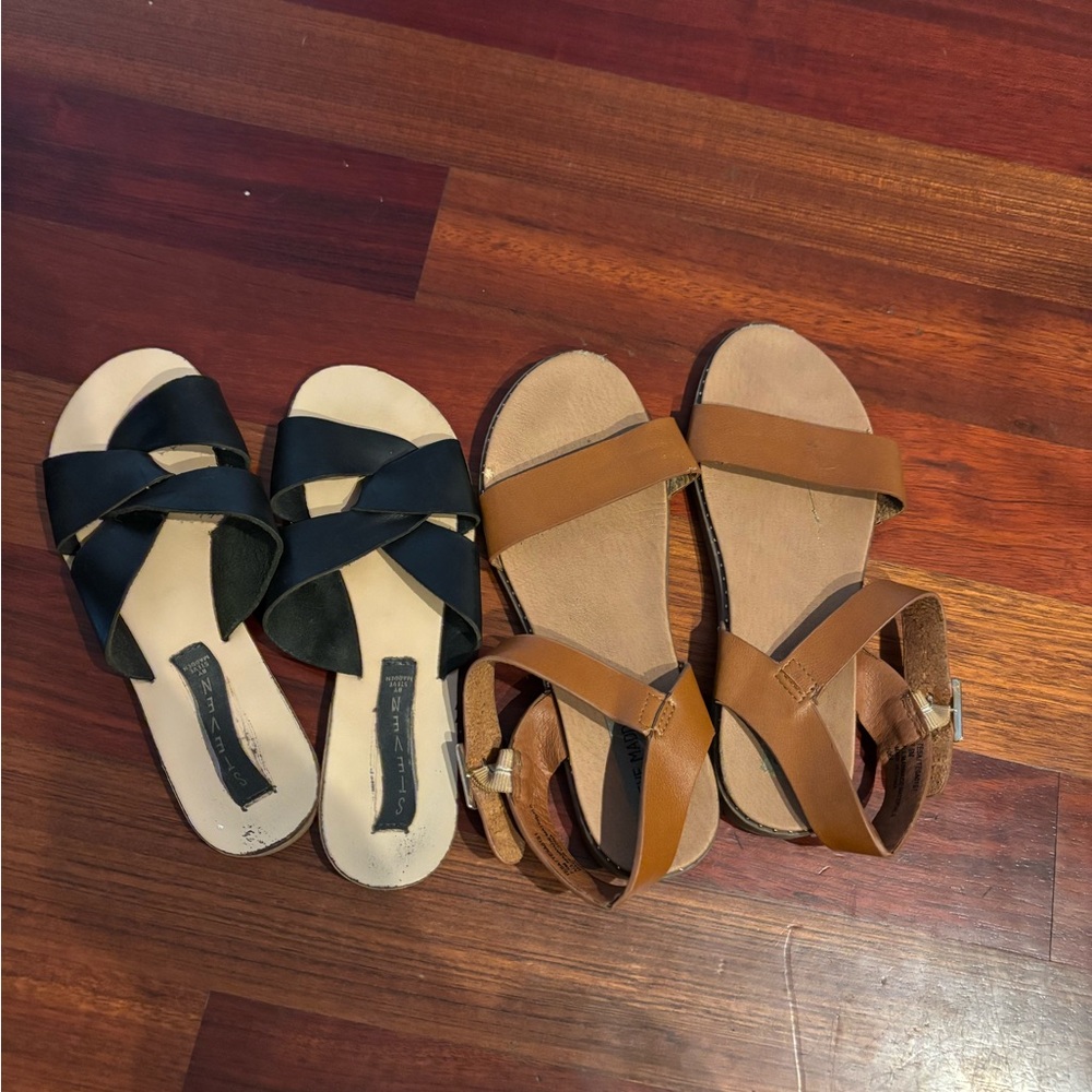 Steven By Steve Madden Black and Brown Sandals Bundle